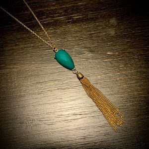 50%off offer | Long turquoise pendant necklace